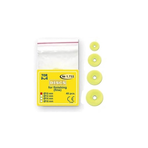 Discuri pentru finisat compozit 14mm Fine Yellow 40 bucati TorVM