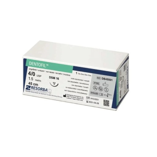 Ace sutura teflon Dentofil 4/0 HRT17 cu ac de 17mm ½ sectiune rotunda varf triunghiular Resorba